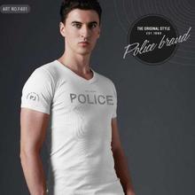 Police F491 Bodysize V-Neck T-Shirt For Men-White