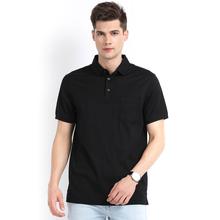 Indian Terrain Striped Regular Fit Polo T-shirts – Black