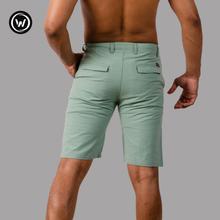 Wraon Mint Green Premium Linen Plain Half Pant For Men