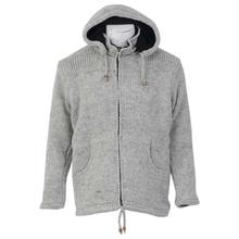 Light Grey Plain Inner Fleece Woolen Jacket For Men
