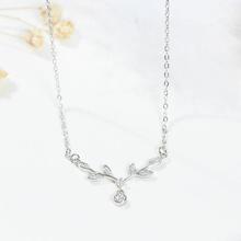 Sterling silver necklace_Wan Ying jewelry leaves s925
