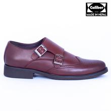 Caliber Shoes Wine Red Double Monkstrap Formal Shoes For Men - ( 490 C )