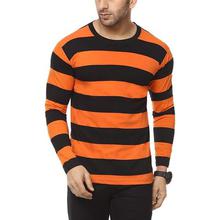 Cenizas Men's Full Sleeves Round Neck Striped Casual