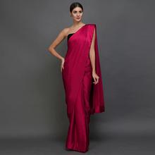 Plain Satin Crepe Silk saree  for Party wear