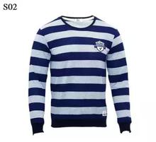 Grey/White Striped Sweat Shirt For Men