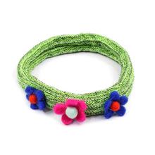 Green Floral Designed Hairband For Women