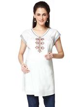 Nine Maternity White Tunic For Women -5337