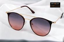 GREY JACK Golden  Frame With Polarized Shaded Pink Lens Sunglasses