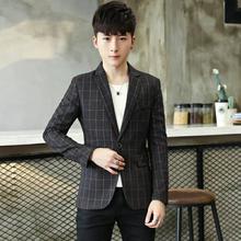 Black Checkered Single Buttoned Coat Blazer For Men