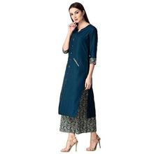 Khushal K Women's Rayon Kurta With Palazzo Pant Set