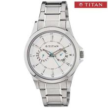 Titan 9323SM01 Octane White Dial Analog Watch For Men - Silver