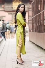 Green Black Long Kurti