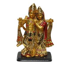 Golden Radha Krishna Standing Statue