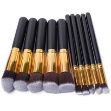 10Pcs Mini Silver Golden Makeup Brushes Set pincel maquiagem