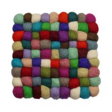 Castello Multicolored Squared Felt Ball Coaster