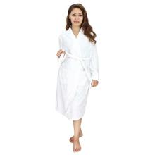 White Cotton Bathrobe For Women