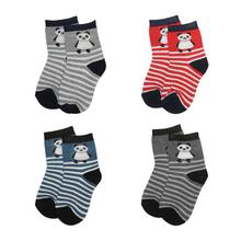 Combo Of 3 Pair Printed Socks For Kids -Grey/Red/Blue