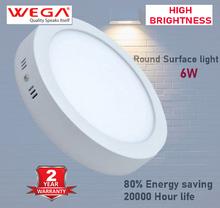 Wega Led Panel Light - Ac - 6W Round Daylight (Surface Panel) - 2 years Warranty from Sathi ko Pasal