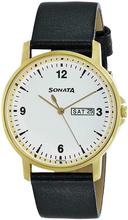 Sonata White Dial Analog Watch For Men - 77083YL01