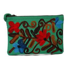 Green /Red Floral Printed Embroidered Purse For Women