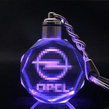 K9 Crystal Car Logo Key Chain Laser Engraved Colorful LED Light Key Ring Glass Keychain Decoration Accessories Pendant Gift