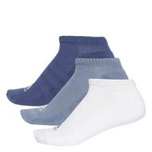 Adidas Pack of 3 Blue/White Running 3 Stripes Cushioned No-Show X 3 Socks - CF7343