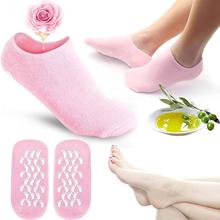 Moisturizing Silicone  Spa Gel Socks  for Dry Cracked Feet 1 pair Light Blue