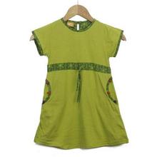 Pear Green 100% Cotton Dress For Girls - CDR 3094