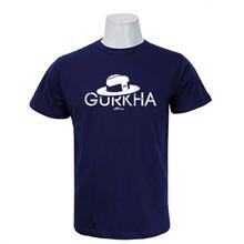 Wosa - Black Round Neck Gurkha Print Half Sleeve Tshirt for Men