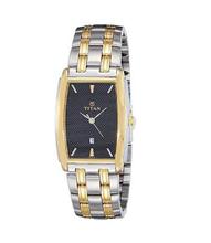 Titan 1163BM02 Regalia Black Dial Analog Watch For Men- Gold/Silver