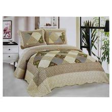 Light Brown Floral Printed Bed Set With Duvet Cover