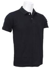 Black Solid Polo T-shirt For Men