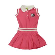 Pink Collared Neck Sleeveless Dress For Baby Girl