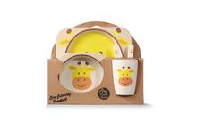 5 Pieces Bamboo Kids Plate Meal Set Dinner Plate for Children