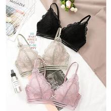 DERUILADY Sexy Thin Bralette Lingerie Lace Floral Wireless