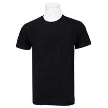 Black Round Neck Plain 100% Cotton T-Shirt For Men