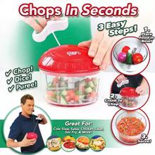 Crank Chop Food Chopper and Processor Deluxe with Japanese Blades - Chop Dice Puree Vegetables Onions Tomatoes Garlic Meats and Nuts in Just Seconds for Delicious Meals - Perfect for Homemade Salsa