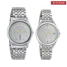 Titan Silver Dial Stainless Steel Band Unisex Wrist Watch - (16362565SM01)