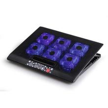 M8 USB 6 Fans Powered Notebook Cooler Pad with Computer Cooling Pad Bottom Cushion & Bracket & Plate Laptop Cooler Stand