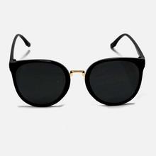 Round Cat Eye in  Black Lenses with  Black  Frame Sunglasses