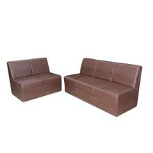 Artificial Leather Lobby Sofa-Brown