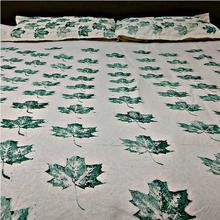 Green Maple Leaves Printed Bedsheet (BD-0005)