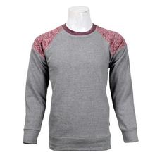 Maroon/Grey Cotton Fleece Sweatshirt For Men