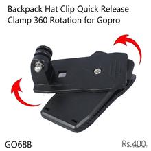 Backpack Hat Clip Quick Release Clamp 360 Rotation for Gopro