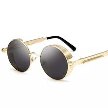 Metal Steampunk Sunglasses Men Women Round Glasses Brand Design Vintage Sunglasses High Quality UV400 Eyewear Shades