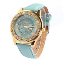 FashionieStore Ladies wristwatch Fshion Women Faux Leather Geneva Roman Numerals Analog Quartz Watch GN