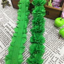 New 26 pcs 8 leaves flowers Chiffon Three-Dimensional Flowers Decoration Handmade DIY Garment Accessories Handcrafted Fabric