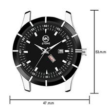 MKStone Black Dial Day and Date Function Analog Watch for