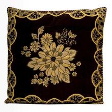 Maroon/ Golden Floral Printed Shaneel Chakati Cover (24 X 24 inch)