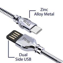 PTron Falcon Pro 2.1A USB To Type C Cable Metal Data Cable For All Type C Smartphones (Gold)